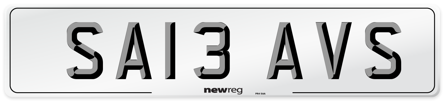 SA13 AVS Number Plate from New Reg
